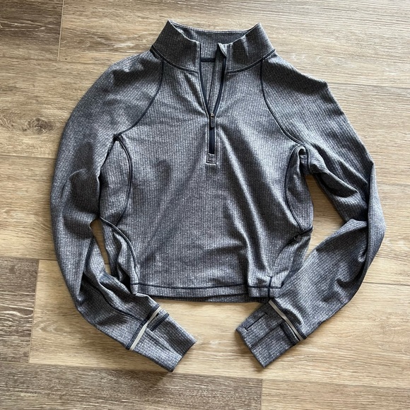 It’s Rulu Ribbed Cropped Half Zip - Picture 1 of 5